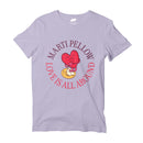 Love is All Around Heart T-Shirt Lilac