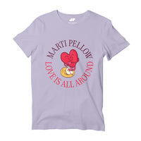 Love is All Around Heart T-Shirt Lilac