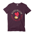 Love is All Around Heart T-Shirt Plum