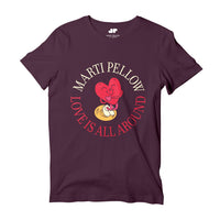 Love is All Around Heart T-Shirt Plum